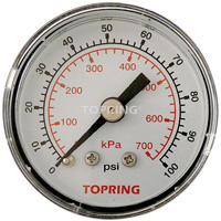 Pressure Gauge, 1-1/2" , 0 - 100 psi, Back Mount, Analogue BT905 | Globex Building Supplies Inc.