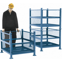 Open Mesh Containers, 2 Drop Gates, 2500 lbs. Capacity, 34.5" W x 40.5" D x 32.25" H CA397 | Globex Building Supplies Inc.