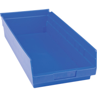 Plastic Shelf Bins, 8-3/8" W x 4" H x 17-7/8" D, Blue, 20 lbs. Capacity CB402 | Globex Building Supplies Inc.