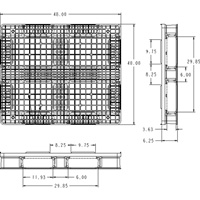 RackoCell Plastic Pallet, 4-Way Entry, 48" L x 40" W x 6-1/3" H CG005 | Globex Building Supplies Inc.