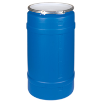 Polyethylene Drums, 30 US gal. (25 imp. Gal.), Open Top, Blue DC535 | Globex Building Supplies Inc.