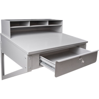 Wall-Mounted Shop Desk, 34-1/2" W x 28" D x 31" H, Grey FI518 | Globex Building Supplies Inc.