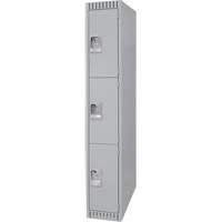 Lockers, 3 -tier, 12" x 18" x 72", Steel, Grey, Knocked Down FN472 | Globex Building Supplies Inc.