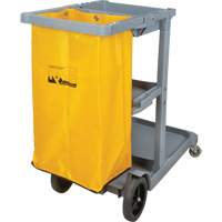 Janitor Cart, 44" x 20" x 38", Plastic, Grey JN515 | Globex Building Supplies Inc.