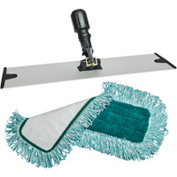 Dust Mop Pad & Frame, Hook and Loop Style, Polyester, 18" L x 5-3/4" W JP272 | Globex Building Supplies Inc.