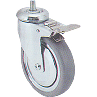 Zinc Plated Caster, Swivel with Brake, 3" (76 mm) Dia., 150 lbs. (68 kg.) Capacity MI930 | Globex Building Supplies Inc.