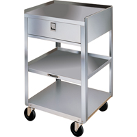 Stainless Steel Equipment Stands, 300 lbs. Capacity, Stainless Steel, 16-3/4" x W, 30-1/8" x H, 18-3/4" D, 1 Drawers MK979 | Globex Building Supplies Inc.