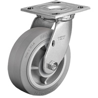 Plate Caster, Swivel, 4" (101.6 mm), Rubber, 225 lbs. (102 kg.) MO883 | Globex Building Supplies Inc.