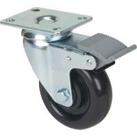 Caster, Swivel with Brake, 4" (101.6 mm), Polyolefin, 250 lbs. (113.4 kg) MP579 | Globex Building Supplies Inc.