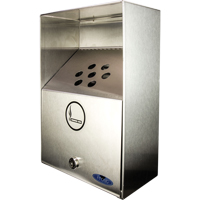 Smoking Receptacles, Wall-Mount, Stainless Steel, 3.3 Litres Capacity, 13-1/2" Height NI752 | Globex Building Supplies Inc.