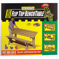 Basics<sup>®</sup> Flip Top Park Bench / Table, Plastic, 96" L x 26" W x 34" H, Sand NJ438 | Globex Building Supplies Inc.