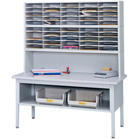 E-z Sort<sup>®</sup> Mailroom Furniture-sorting Tables With Shelf-base Table With Shelf, 60" W x 28" D x 36" H, Laminate OD938 | Globex Building Supplies Inc.