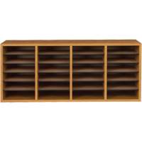 Adjustable Compartment Literature Organizer, Stationary, 24 Slots, Wood, 39-1/4" W x 11-3/4" D x 16-1/4" H OE208 | Globex Building Supplies Inc.