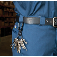 Split Ring Key Holder, Zinc Alloy Metal, 4-1/2" Cable, Carabiner Attachment OK369 | Globex Building Supplies Inc.