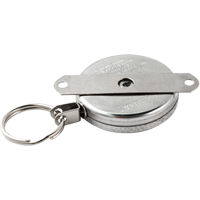 Self Retracting Key Chains, Chrome, 48" Cable, Mounting Bracket Attachment ON544 | Globex Building Supplies Inc.