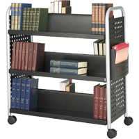 Scoot™ Book Carts, 200 lbs. Capacity, Black, 17-3/4" D x 41-1/4" L x 41-1/4" H, Steel ON736 | Globex Building Supplies Inc.