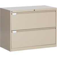 Lateral Filing Cabinet, Steel, 2 Drawers, 36" W x 18" D x 27-7/8" H, Beige OP214 | Globex Building Supplies Inc.