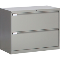 Lateral Filing Cabinet, Steel, 2 Drawers, 36" W x 18" D x 27-7/8" H, Grey OP215 | Globex Building Supplies Inc.