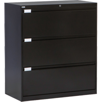 Lateral Filing Cabinet, Steel, 3 Drawers, 36" W x 18" D x 40-1/16" H, Black OP216 | Globex Building Supplies Inc.