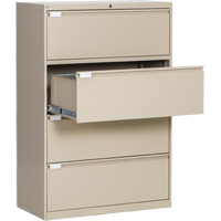 Lateral Filing Cabinet, Steel, 4 Drawers, 36" W x 18" D x 53-3/8" H, Beige OP220 | Globex Building Supplies Inc.
