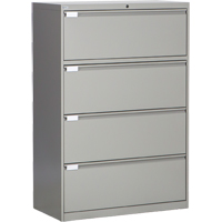 Lateral Filing Cabinet, Steel, 4 Drawers, 36" W x 18" D x 53-3/8" H, Grey OP221 | Globex Building Supplies Inc.