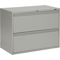 Lateral Cabinet, Steel, 2 Drawers, 36" W x 19-1/4" D x 27-31/100" H, Grey OP325 | Globex Building Supplies Inc.