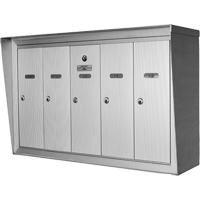 Single Deck Mailboxes, Wall -Mounted, 16" x 5-1/2", 3 Doors, Aluminum OP382 | Globex Building Supplies Inc.