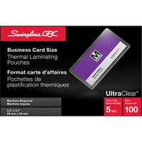 Swingline™ GBC<sup>®</sup> UltraClear™ Laminating Business Card Pouches OP832 | Globex Building Supplies Inc.