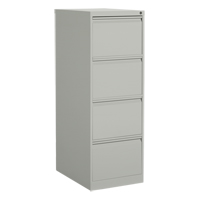 Vertical Filing Cabinet, Steel, 4 Drawers, 18-1/7" W x 25" D x 52" H, Grey OP919 | Globex Building Supplies Inc.