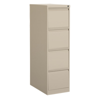 Vertical Filing Cabinet, Steel, 4 Drawers, 15-1/7" W x 25" D x 52" H, Beige OP922 | Globex Building Supplies Inc.