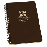 Side-Spiral Notebook, Soft Cover, Brown, 64 Pages, 4-5/8" W x 7" L OQ443 | Globex Building Supplies Inc.