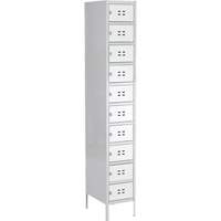 Lockers, 10 -tier, 12" x 18" x 78", Steel, Grey, Welded (Assembled) OQ710 | Globex Building Supplies Inc.