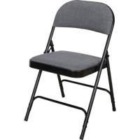 Deluxe Fabric Padded Folding Chair, Steel, Grey, 300 lbs. Weight Capacity OR434 | Globex Building Supplies Inc.