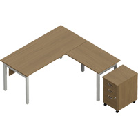 Newland "L" Shaped Desk with Pedestal OR448 | Globex Building Supplies Inc.