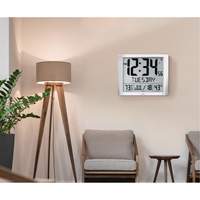 Super Jumbo Self-Setting Wall Clock, Digital, Battery Operated, Silver OR491 | Globex Building Supplies Inc.