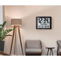 Super Jumbo Self-Setting Wall Clock, Digital, Battery Operated, Black OR492 | Globex Building Supplies Inc.
