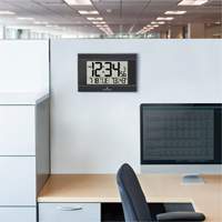 Self-Setting Digital Wall Clock with Auto Backlight, Digital, Battery Operated, Black OR501 | Globex Building Supplies Inc.