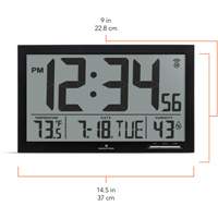 Slim Jumbo Self-Setting Wall Clock, Digital, Battery Operated, White OR503 | Globex Building Supplies Inc.