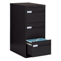 Vertical Filing Cabinet with Recessed Drawer Handles, 3 Drawers, 18.15" W x 26.56" D x 40" H, Black OTE618 | Globex Building Supplies Inc.