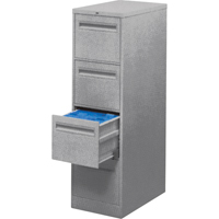 Vertical Filing Cabinet with Recessed Drawer Handles, 3 Drawers, 18.15" W x 26.56" D x 40" H, Grey OTE619 | Globex Building Supplies Inc.