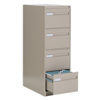 Vertical Filing Cabinet with Recessed Drawer Handles, 4 Drawers, 18.15" W x 26.56" D x 52" H, Beige OTE626 | Globex Building Supplies Inc.
