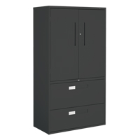 Multi-Stor Cabinet, Steel, 3 Shelves, 65-1/4" H x 36" W x 18" D, Black OTE783 | Globex Building Supplies Inc.