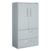Multi-Stor Cabinet, Steel, 3 Shelves, 65-1/4" H x 36" W x 18" D, Grey OTE784 | Globex Building Supplies Inc.