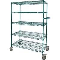 Wire Shelf Push Cart, Epoxy Finish, 36" x 69" x 24", 600 lbs. Capacity RN798 | Globex Building Supplies Inc.