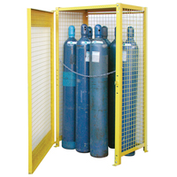 Gas Cylinder Cabinets, 10 Cylinder Capacity, 44" W x 30" D x 74" H, Yellow SAF837 | Globex Building Supplies Inc.