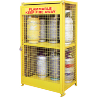 Gas Cylinder Cabinets, 12 Cylinder Capacity, 44" W x 30" D x 74" H, Yellow SAF847 | Globex Building Supplies Inc.