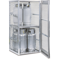 Aluminum LPG Cylinder Locker Storage, 8 Cylinder Capacity, 30" W x 32" D x 65" H, Silver SAI574 | Globex Building Supplies Inc.