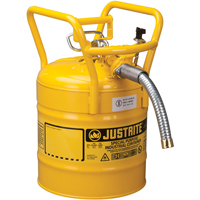 D.O.T. AccuFlow™ Safety Cans, Type II, Steel, 5 US gal., Yellow, FM Approved SED124 | Globex Building Supplies Inc.