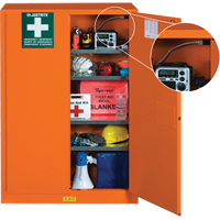 Emergency Preparedness Storage Cabinets, Steel, 4 Shelves, 65" H x 43" W x 18" D, Orange SEG861 | Globex Building Supplies Inc.