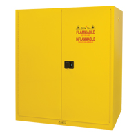 Vertical Drum Storage Cabinet, 110 US gal. Cap., 2 Drums, Yellow SGC540 | Globex Building Supplies Inc.